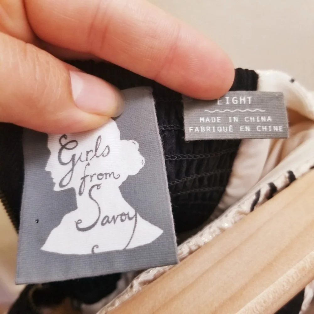 Anthro Champagne Gold Dress Black Cocktail Dress 8 - Picture 6 of 7